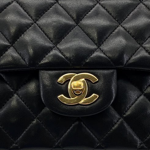 CHANEL VINTAGE CLASSIC FLAP MEDIUM CHAIN SHOULDER BAG BLACK LAMB SKIN 90284882 - PURPOSE