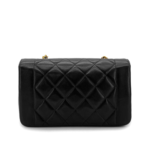 CHANEL VINTAGE DIANA SMALL CHAIN SHOULDER BAG BLACK LAMB SKIN 90284885 - PURPOSE