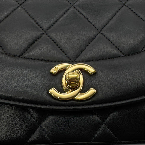 CHANEL VINTAGE DIANA SMALL CHAIN SHOULDER BAG BLACK LAMB SKIN 90284886 - PURPOSE