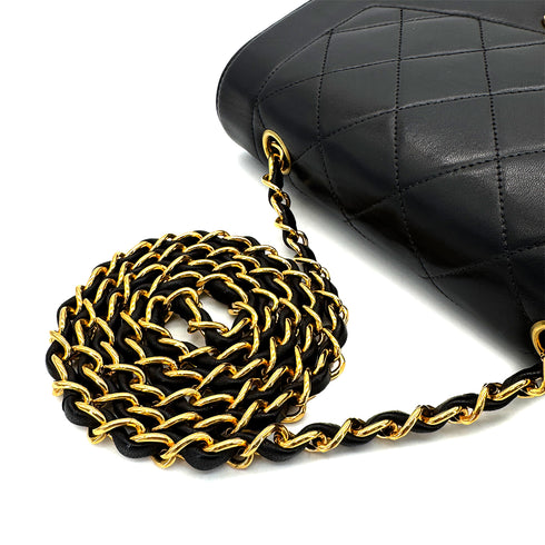 CHANEL VINTAGE DIANA SMALL CHAIN SHOULDER BAG BLACK LAMB SKIN 90284886 - PURPOSE