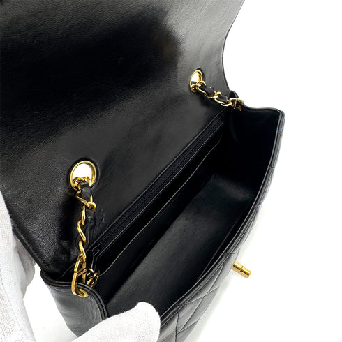 CHANEL VINTAGE DIANA SMALL CHAIN SHOULDER BAG BLACK LAMB SKIN 90284886 - PURPOSE