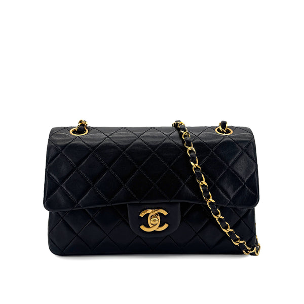 CHANEL VINTAGE CLASSIC FLAP SMALL CHAIN SHOULDER BAG BLACK LAMB SKIN 90284887 - PURPOSE