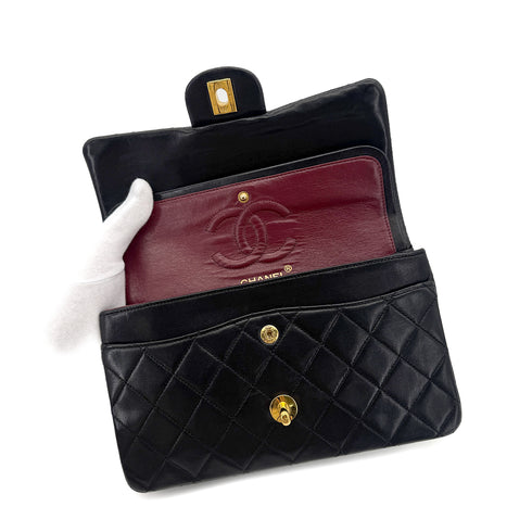 CHANEL VINTAGE CLASSIC FLAP SMALL CHAIN SHOULDER BAG BLACK LAMB SKIN 90284887 - PURPOSE