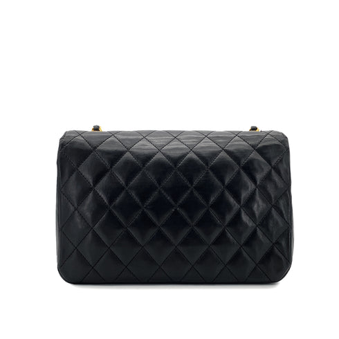 CHANEL VINTAGE MATELASSE HALF MOON CHAIN SHOULDER BAG BLACK LAMB SKIN 90284888 - PURPOSE