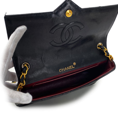 CHANEL VINTAGE MATELASSE BIG COCO CHAIN SHOULDER BAG BLACK LAMB SKIN 90284889 - PURPOSE