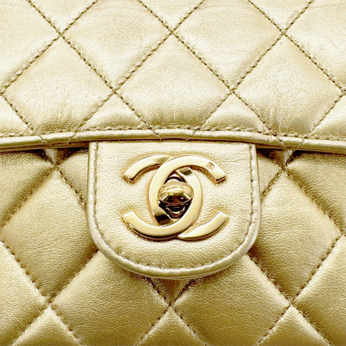CHANEL VINTAGE PARENT-CHILD BAG METALLIC GOLD LAMB SKIN 90284890 - PURPOSE