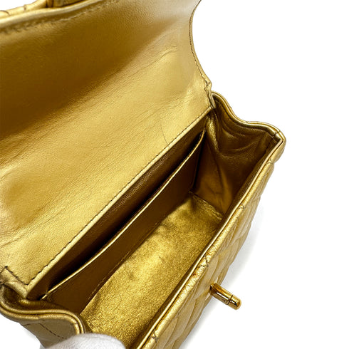 CHANEL VINTAGE PARENT-CHILD BAG METALLIC GOLD LAMB SKIN 90284890 - PURPOSE