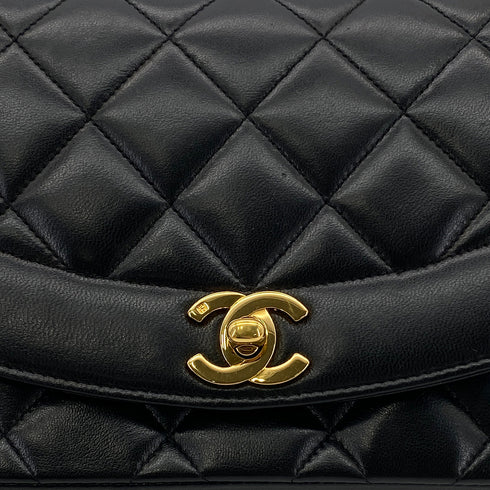 CHANEL VINTAGE DIANA SMALL CHAIN SHOULDER BAG BLACK LAMB SKIN 90284891 - PURPOSE