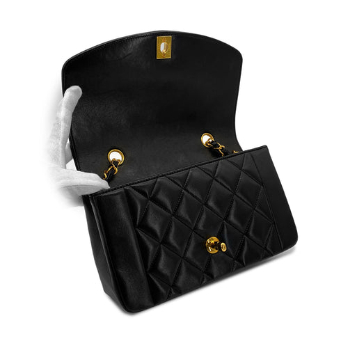 CHANEL VINTAGE DIANA SMALL CHAIN SHOULDER BAG BLACK LAMB SKIN 90284891 - PURPOSE