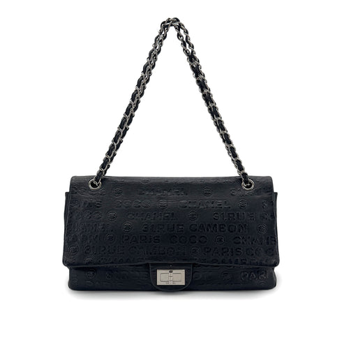 CHANEL VINTAGE 2.55 UNLIMITED CHAIN SHOULDER BAG BLACK CALF SKIN 90284896 - PURPOSE
