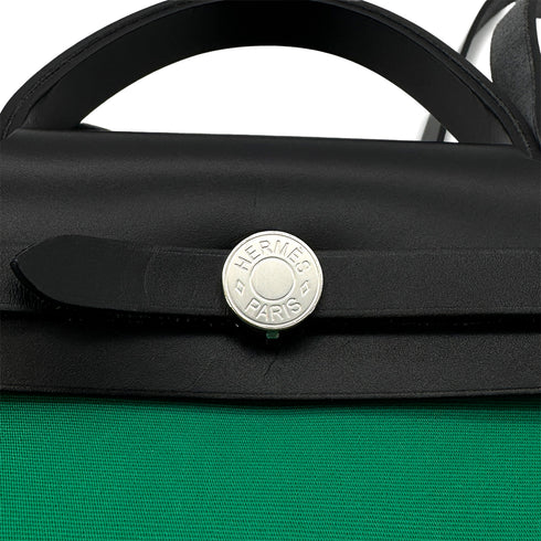 HERMES HER BAG ZIP PM 31 HAND SHOULDER BAG MENTHE BLACK VACHE HUNTER TOILE OFFICIER W SHW 90285094