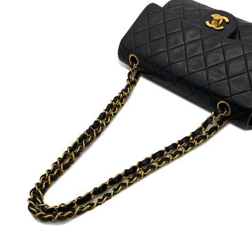CHANEL VINTAGE CLASSIC FLAP SMALL CHAIN SHOULDER BAG BLACK LAMB SKIN 90285097 - PURPOSE