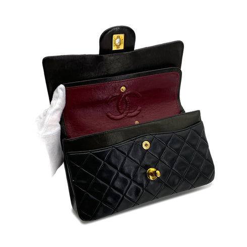 CHANEL VINTAGE CLASSIC FLAP SMALL CHAIN SHOULDER BAG BLACK LAMB SKIN 90285097 - PURPOSE
