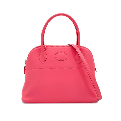 HERMES BOLIDE 27 ROSE AZALEE VEAU SWIFT HAND SHOULDER BAG A 90285098 - PURPOSE