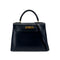HERMES KELLY 28 SELLIER BLUE INDIGO BOXCALF HAND SHOULDER BAG 〇Z GHW 90285100 - PURPOSE