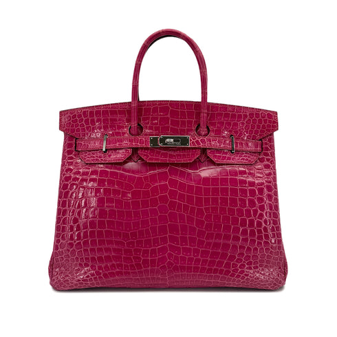 HERMES BIRKIN 35 ROSE SHEHERAZADE POROSUS HAND BAG □H SHW 90285102 - PURPOSE