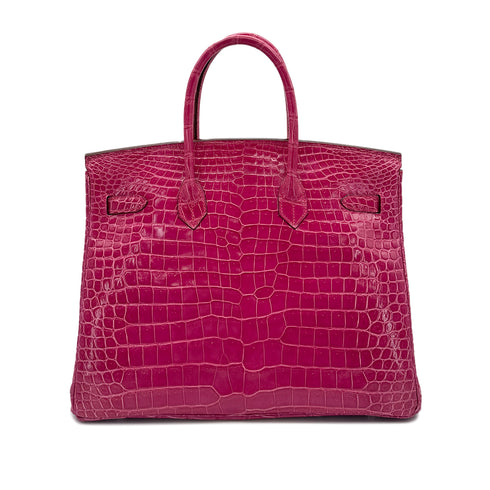 HERMES BIRKIN 35 ROSE SHEHERAZADE POROSUS HAND BAG □H SHW 90285102 - PURPOSE