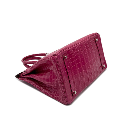 HERMES BIRKIN 35 ROSE SHEHERAZADE POROSUS HAND BAG □H SHW 90285102 - PURPOSE