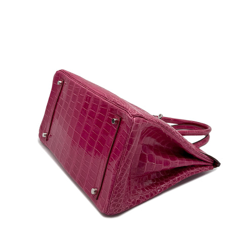 HERMES BIRKIN 35 ROSE SHEHERAZADE POROSUS HAND BAG □H SHW 90285102 - PURPOSE