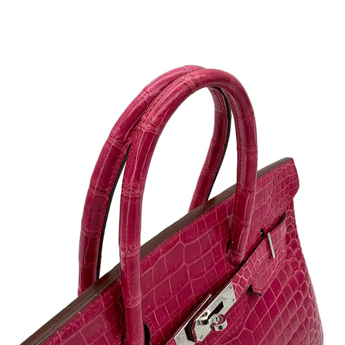 HERMES BIRKIN 35 ROSE SHEHERAZADE POROSUS HAND BAG □H SHW 90285102 - PURPOSE