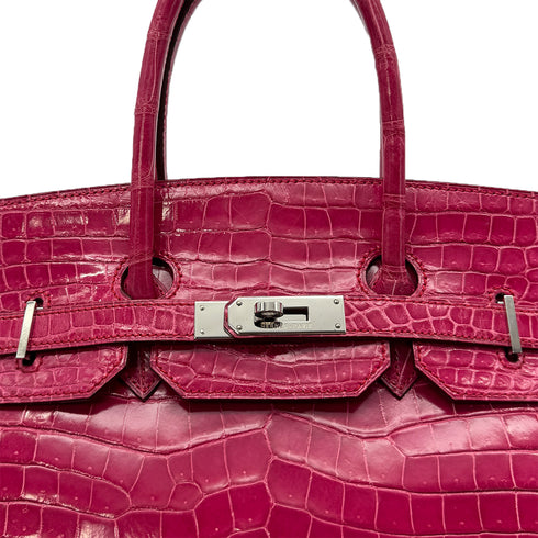 HERMES BIRKIN 35 ROSE SHEHERAZADE POROSUS HAND BAG □H SHW 90285102 - PURPOSE