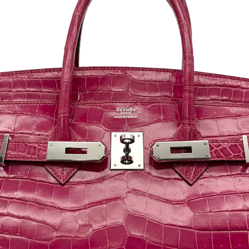 HERMES BIRKIN 35 ROSE SHEHERAZADE POROSUS HAND BAG □H SHW 90285102 - PURPOSE