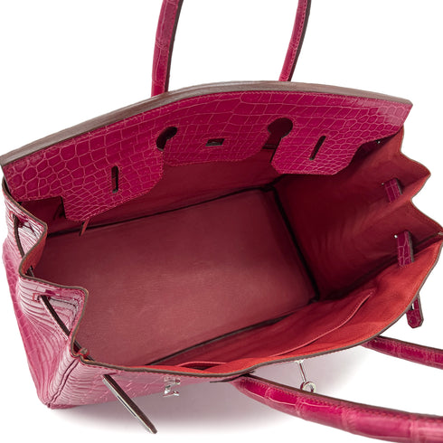 HERMES BIRKIN 35 ROSE SHEHERAZADE POROSUS HAND BAG □H SHW 90285102 - PURPOSE
