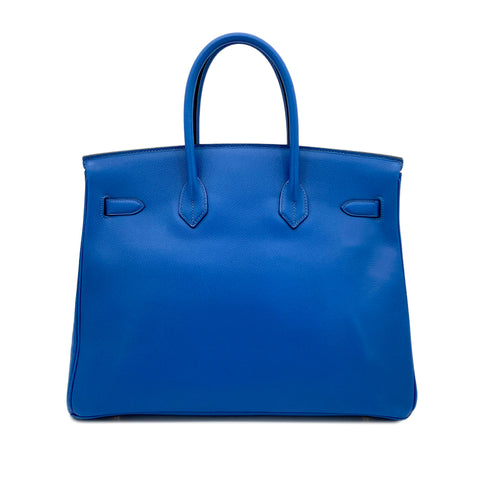 HERMES BIRKIN 35 BLEU FRANCE VEAU EPSOM HAND BAG □A GHW 90285104 - PURPOSE
