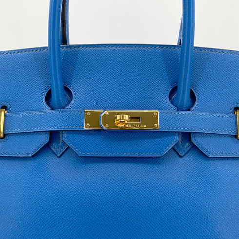 HERMES BIRKIN 35 BLEU FRANCE VEAU EPSOM HAND BAG □A GHW 90285104 - PURPOSE