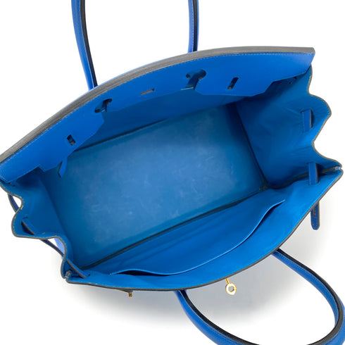 HERMES BIRKIN 35 BLEU FRANCE VEAU EPSOM HAND BAG □A GHW 90285104 - PURPOSE