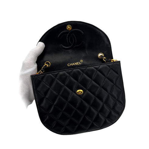 CHANEL VINTAGE MATELASSE BIG COCO CHAIN SHOULDER BAG BLACK LAMB SKIN 90285106 - PURPOSE