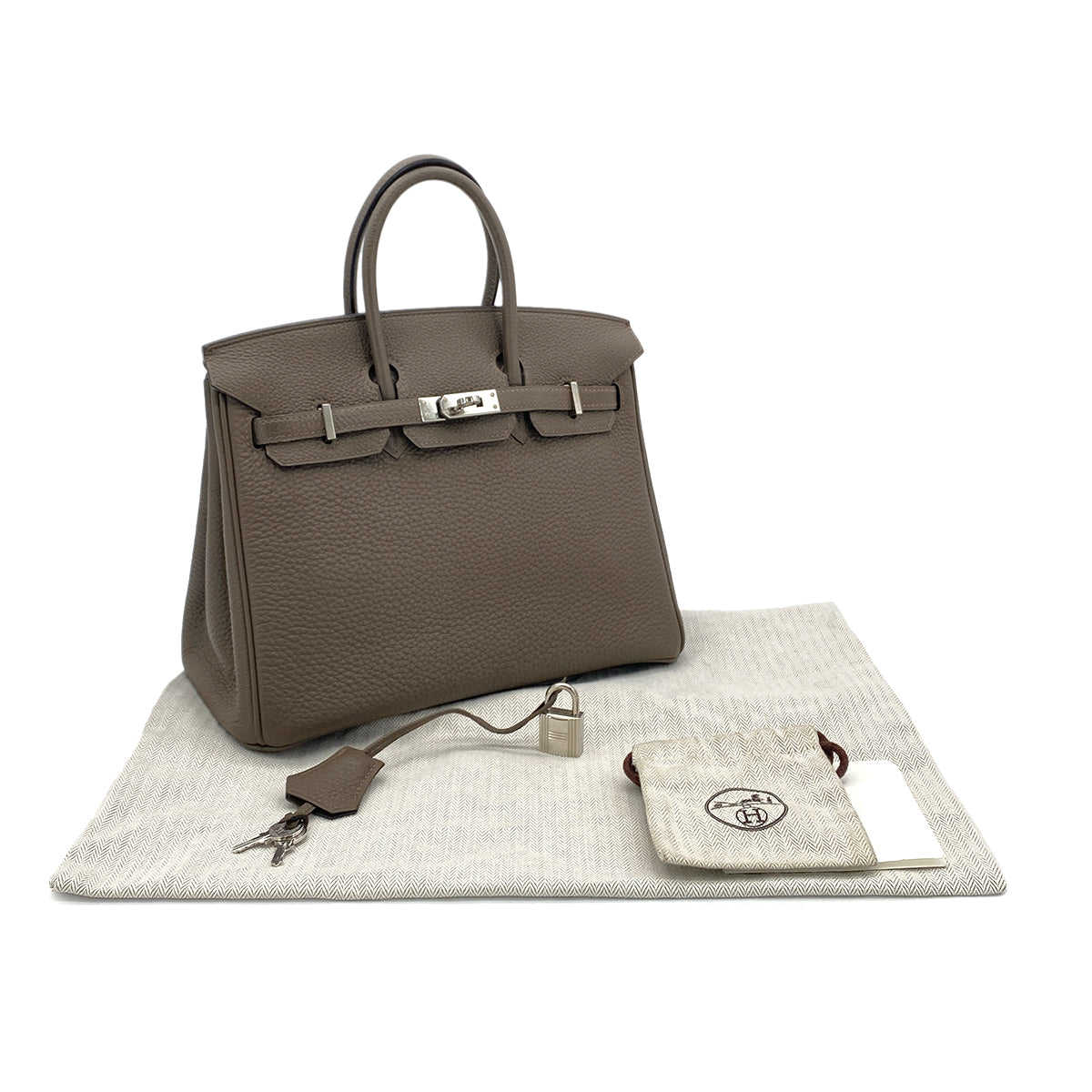 HERMES BIRKIN25 TOUPE TAURILLON CLEMENCE HAND BAG □Q SHW 90285107