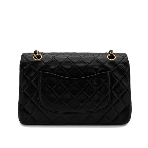 CHANEL VINTAGE CLASSIC FLAP MEDIUM CHAIN SHOULDER BAG BLACK LAMB SKIN 90285108 - PURPOSE