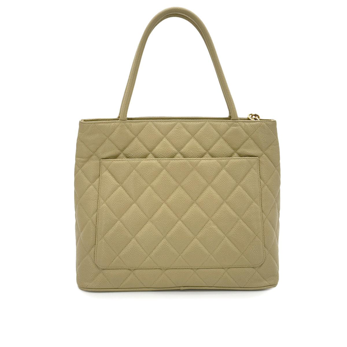 CHANEL VINTAGE MEDALLION TOTE BAG PISTACHIO CAVIAR SKIN 90285130