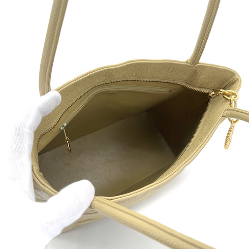 CHANEL VINTAGE MEDALLION TOTE BAG PISTACHIO CAVIAR SKIN 90285130 - PURPOSE