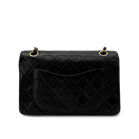 CHANEL VINTAGE CLASSIC FLAP SMALL CHAIN SHOULDER BAG BLACK LAMB SKIN 90285136 - PURPOSE