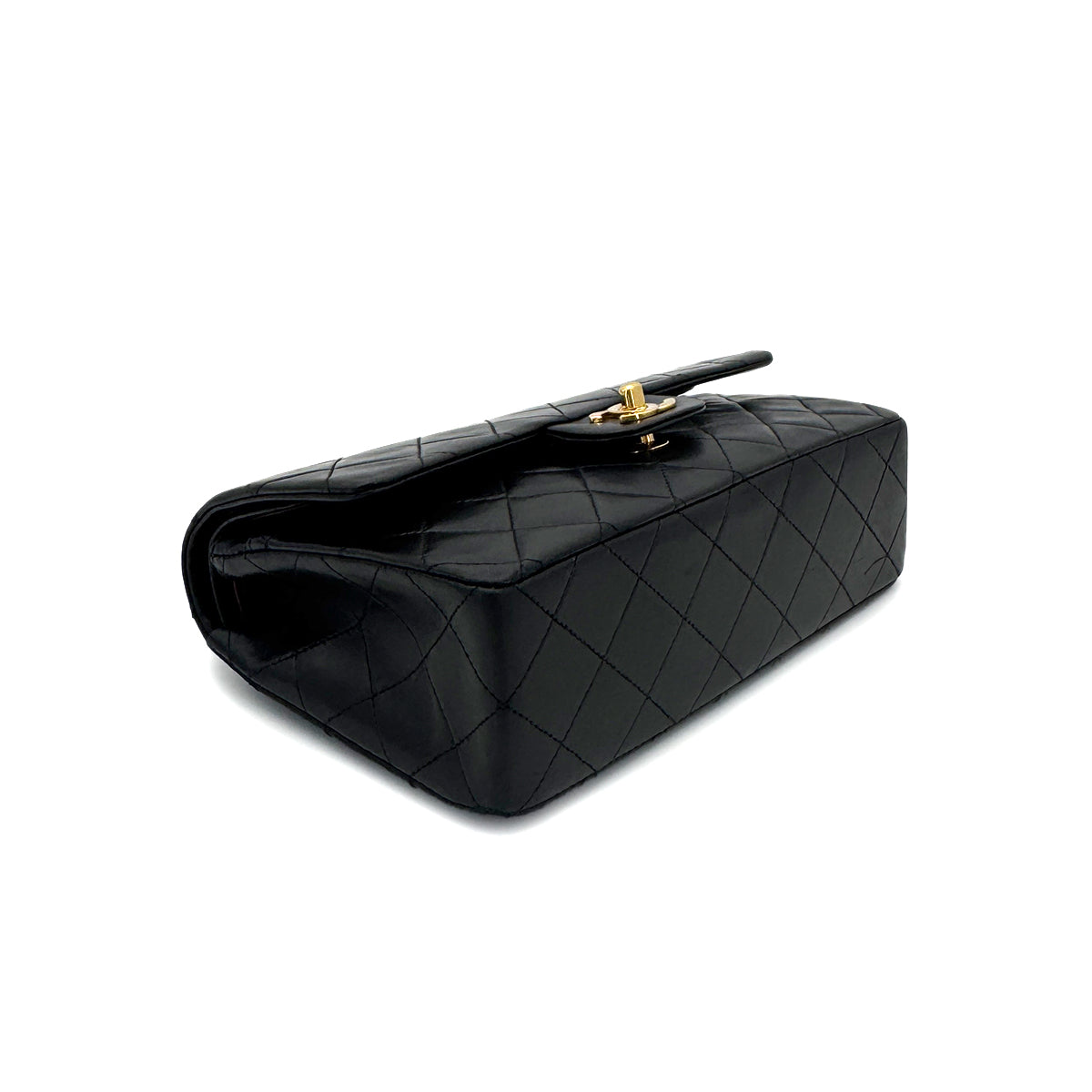 CHANEL VINTAGE CLASSIC FLAP SMALL CHAIN SHOULDER BAG BLACK LAMB SKIN 90285136