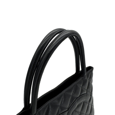 CHANEL VINTAGE MEDALLION TOTE BAG BLACK CAVIAR SKIN 90285148 - PURPOSE