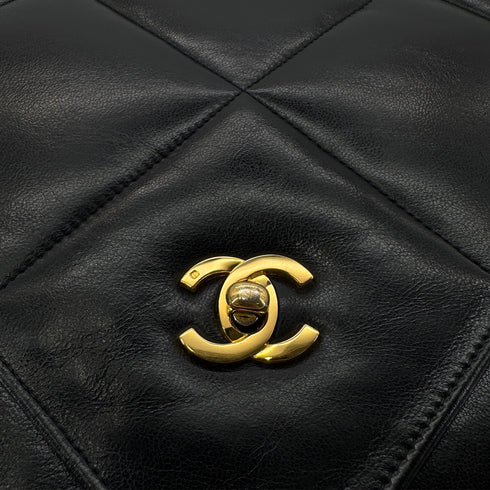 CHANEL VINTAGE MATELASSE TURNLOCK CHAIN SHOULDER BAG BLACK LAMB SKIN 90285151 - PURPOSE