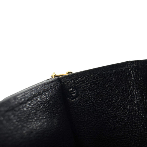 HERMES LYDIE BLACK CLUTCH SHOULDER BAG BOXCALF 〇F 90285154 - PURPOSE