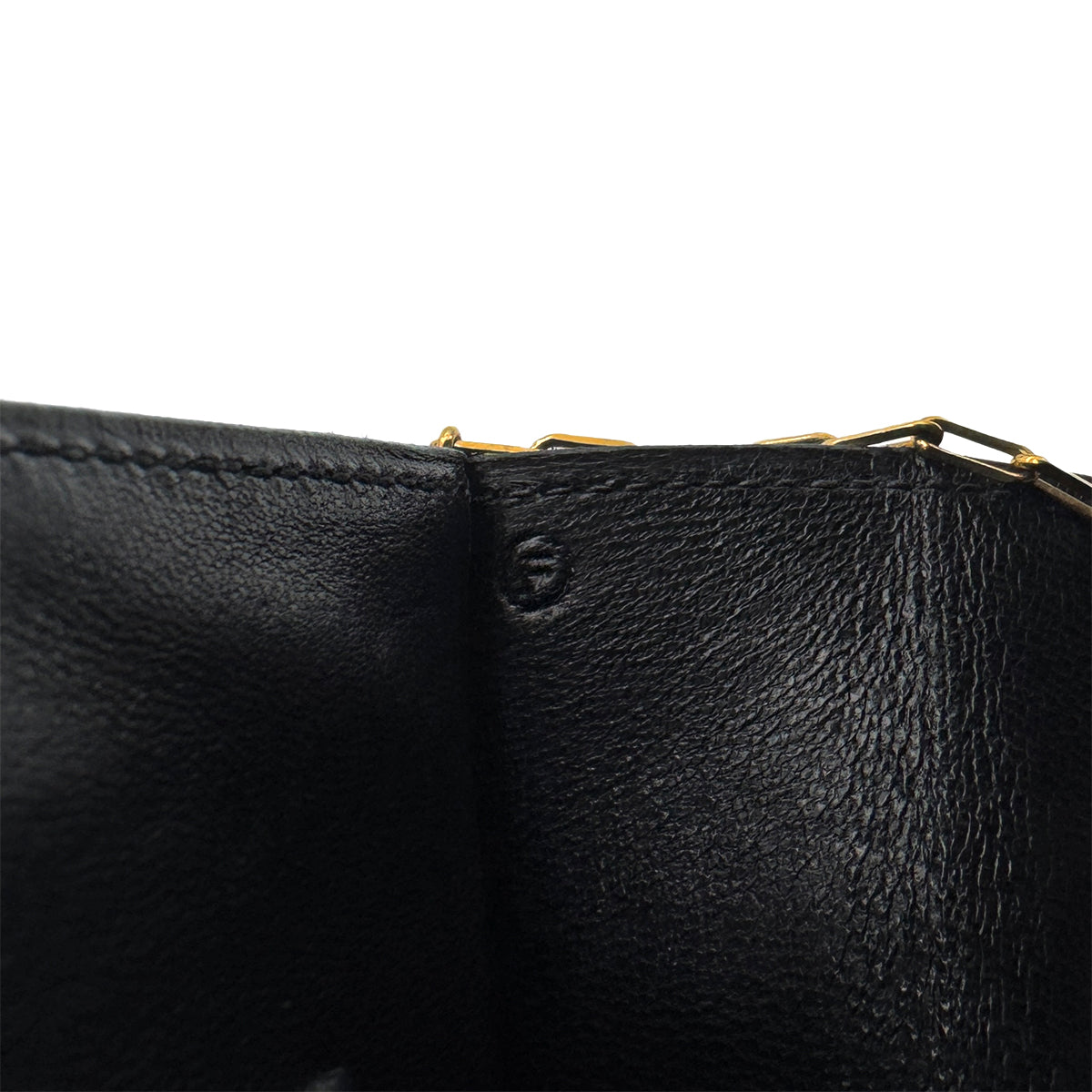 HERMES LYDIE BLACK CLUTCH SHOULDER BAG BOXCALF 〇F 90285154
