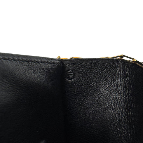 HERMES LYDIE BLACK CLUTCH SHOULDER BAG BOXCALF 〇F 90285154 - PURPOSE