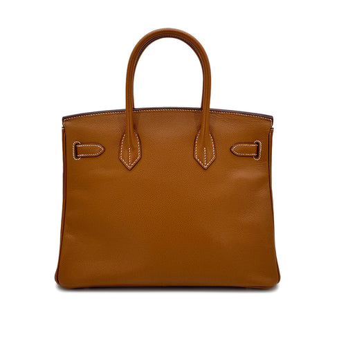 HERMES BIRKIN 30 GOLD COUCHVEL HAND BAG □G GHW 90285245 - PURPOSE