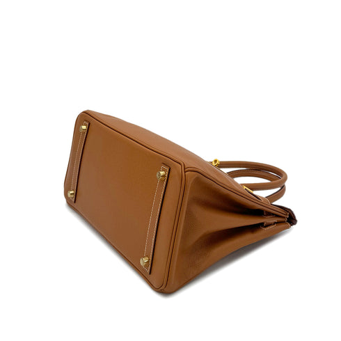 HERMES BIRKIN 30 GOLD COUCHVEL HAND BAG □G GHW 90285245 - PURPOSE