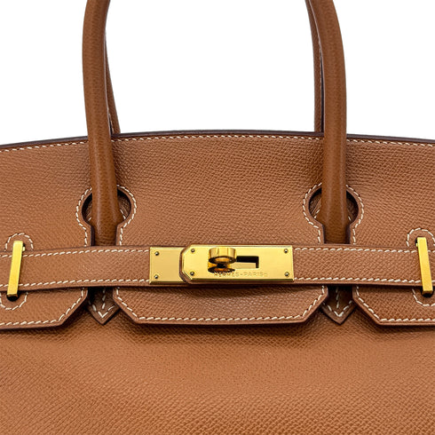 HERMES BIRKIN 30 GOLD COUCHVEL HAND BAG □G GHW 90285245 - PURPOSE
