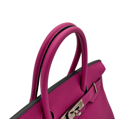 HERMES BIRKIN 30 ROSE PURPLE TOGO HAND BAG C PALLADIUM HARDWARE 90285372 - PURPOSE