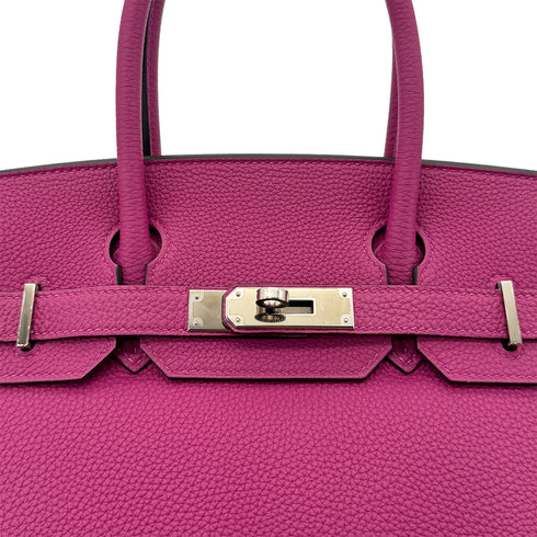 HERMES BIRKIN 30 ROSE PURPLE TOGO HAND BAG C PALLADIUM HARDWARE 90285372 - PURPOSE