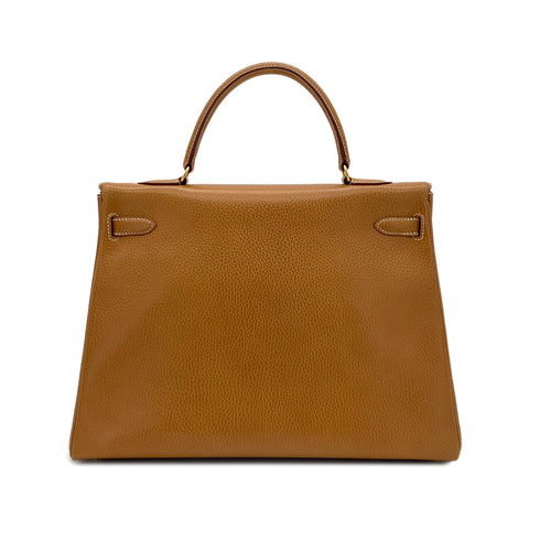 HERMES KELLY 35 RETOURNE GOLD ARDENNES HAND SHOULDER BAG 〇Y GHW 90285373 - PURPOSE