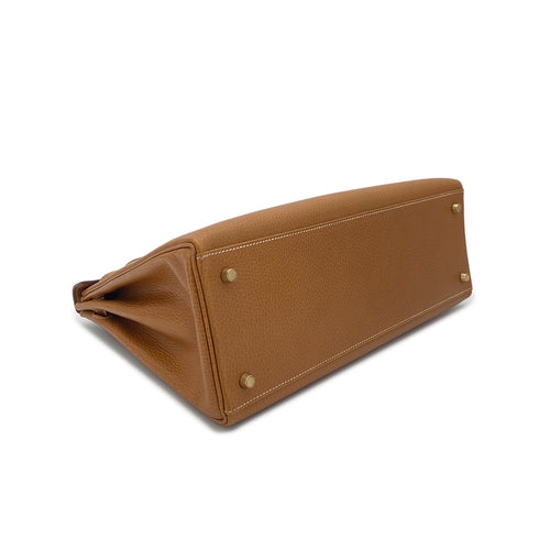 HERMES KELLY 35 RETOURNE GOLD ARDENNES HAND SHOULDER BAG 〇Y GHW 90285373 - PURPOSE