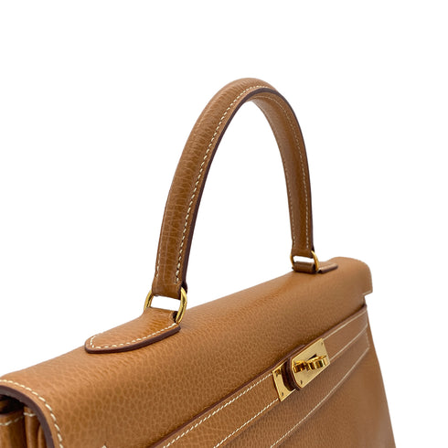 HERMES KELLY 35 RETOURNE GOLD ARDENNES HAND SHOULDER BAG 〇Y GHW 90285373 - PURPOSE